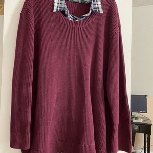 Sweater with mock shirt